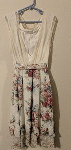 Lacy White and Floral Dress